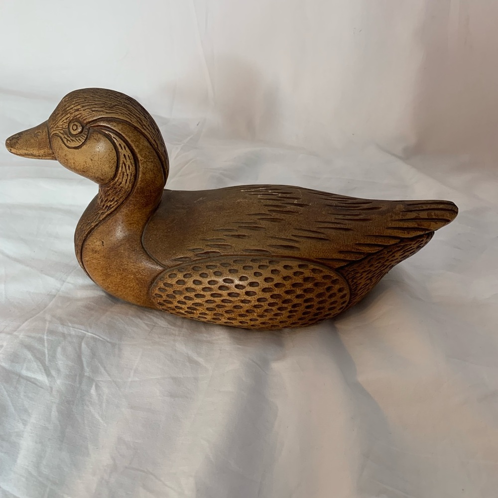 wood carved details duck decoy - Picture 2 of 6